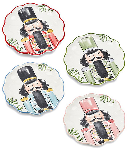 Mud Pie Winter Wonderland Collection Nutcracker Dessert Plate Set