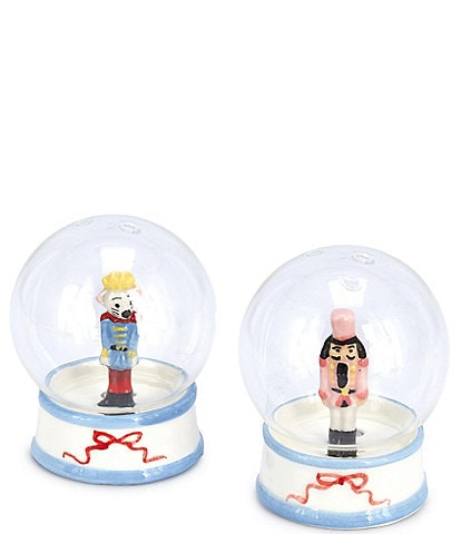 Mud Pie Winter Wonderland Nutcracker Snow Globe Salt & Pepper Set