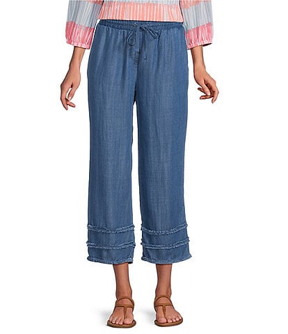 Multiples Drawstring Elastic Waist Pull-On Crop Pants