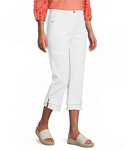 Multiples Petite Size Twill Pull-On Crop Pants