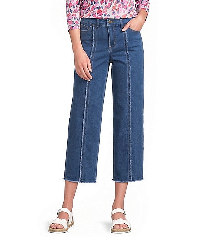 Multiples Slimsation® by Multiples Petite Size Fringe Front Seam Crop Pant