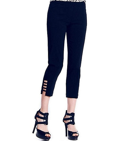 Slimsation® by Multiples Straight Ladder Hem Pull-On Twill Crop Pants