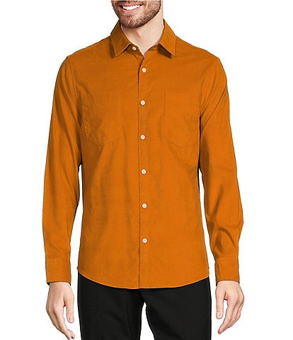 Murano Ancient Renaissance Collection Slim Fit Solid Long Sleeve Corduroy Shirt
