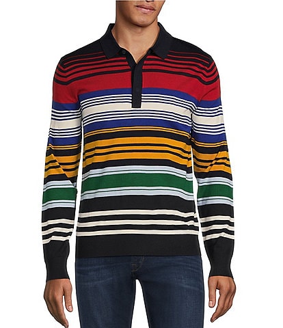 Murano Back to Space Collection Allover Stripe Polo Sweater