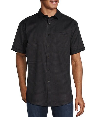 Murano Big & Tall Classic Dot Dobby Short Sleeve Woven Shirt