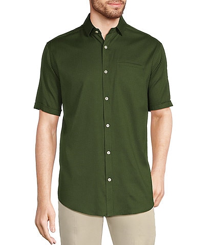 Murano Big & Tall Classic Fit Dobby Dot Short Sleeve Woven Shirt