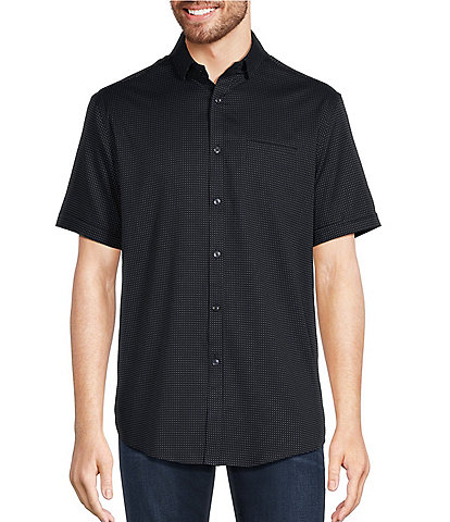 Murano Big & Tall Classic Fit Small Dot Dobby Short Sleeve Woven Shirt