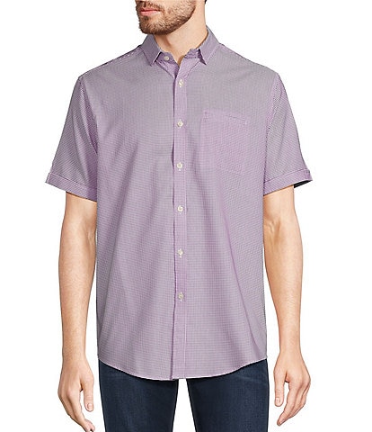 Murano Big & Tall Classic-Fit Small Square Dobby Short Sleeve Woven Shirt