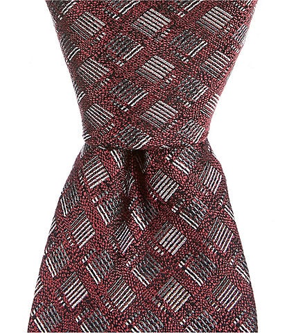 Murano Big & Tall Etched Geometric 3 1/8#double; Silk Tie