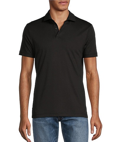 Murano Big & Tall Liquid Luxury Slim Fit Short Sleeve Solid Interlock Polo Shirt