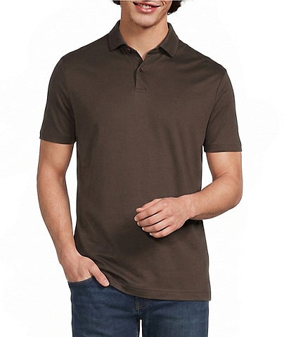 Murano Big & Tall Liquid Luxury Slim Fit Solid Interlock Short Sleeve Polo Shirt