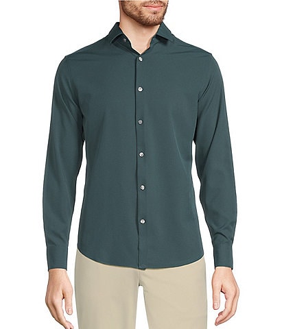 Murano Big & Tall Slim Fit Solid Performance Stretch Long Sleeve Woven Shirt