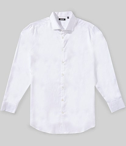 Murano Big & Tall Slim Fit Solid Sateen Woven Shirt
