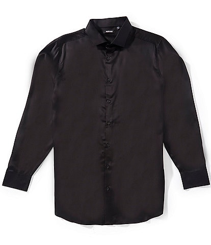 Murano Big & Tall Slim Fit Solid Sateen Woven Shirt
