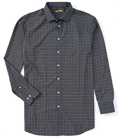 Murano Big & Tall Slim-Fit Square Geometric Performance Stretch Long-Sleeve Woven Shirt