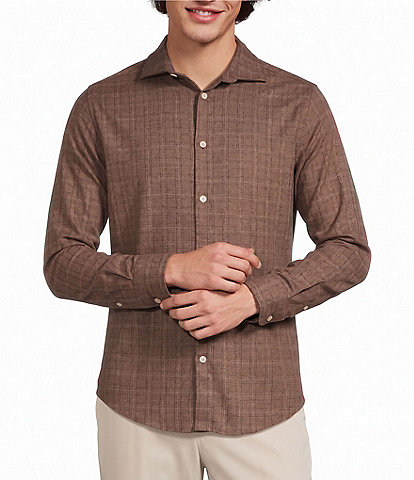 Murano Big & Tall Weekend Edit Slim Fit Plaid Coat Front Shirt