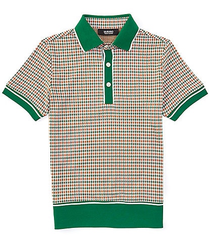 Murano Big Boy 8-20 Short Sleeve Houndstooth Polo Shirt