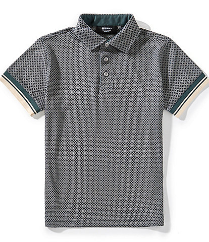 Murano Big Boys 8-20 Liquid Luxury Slim Fit Printed Interlock Polo Shirt