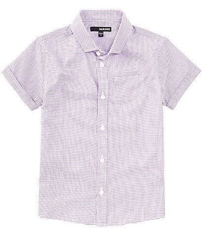 Murano Big Boys 8-20 Short Sleeve Small Square Dobby Woven Shirt