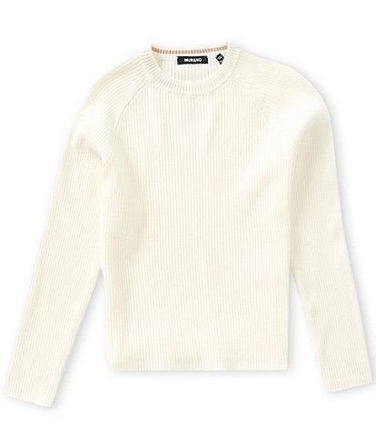 Murano Big Boys Luxe Ribbed Long Sleeve Crew Neck Sweater