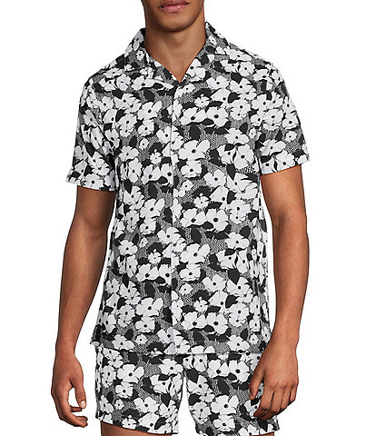 Murano Black White Cabana Woven Top