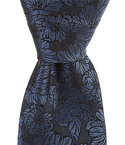 Murano Cade Flower Print 3#double; Silk Blend Tie