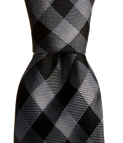 Murano Checked 3 1/8#double; Woven Silk Tie