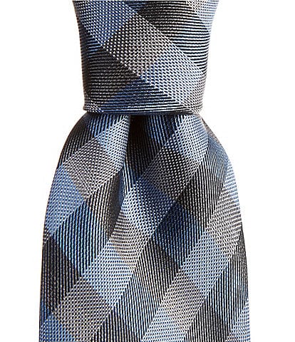 Murano Checked 3 1/8#double; Woven Silk Tie