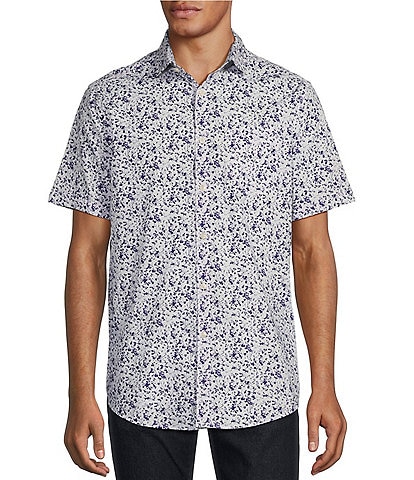 Murano Classic Fit Floral Print Short Sleeve Woven Shirt