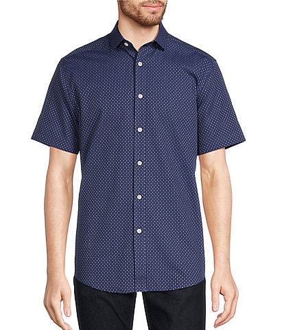 Murano Classic Fit Geometric Diamond Print Dobby Short Sleeve Shirt