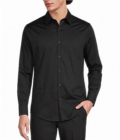 Murano Classic Fit Long Sleeve Solid Tux Woven Shirt