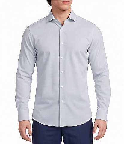 Murano Collezione Canclini Athletic Fit Chevron Techno Long Sleeve Woven Shirt