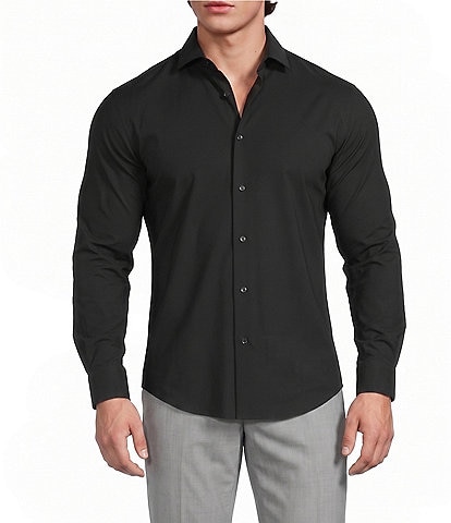 Murano Collezione Canclini Athletic Fit Solid Long-Sleeve Techno Woven Shirt