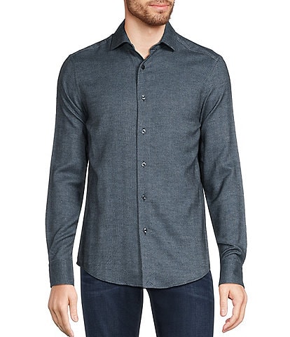 Murano Collezione Canclini Slim Fit Flannel Long Sleeve Woven Shirt