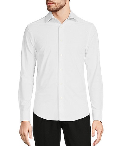 Murano Collezione Canclini Slim Fit Performance Stretch Solid Texture Long Sleeve Woven Shirt