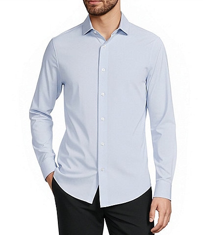 Murano Collezione Slim Fit Dot Pattern Long Sleeve Woven Shirt