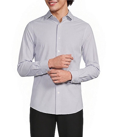 Murano Collezione Slim Fit Grid Pattern Long Sleeve Woven Shirt
