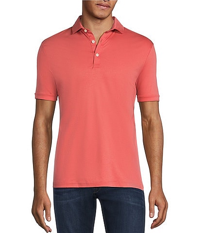 Murano Collezione Slim Fit Luxury Performance Solid Short Sleeve Polo Shirt