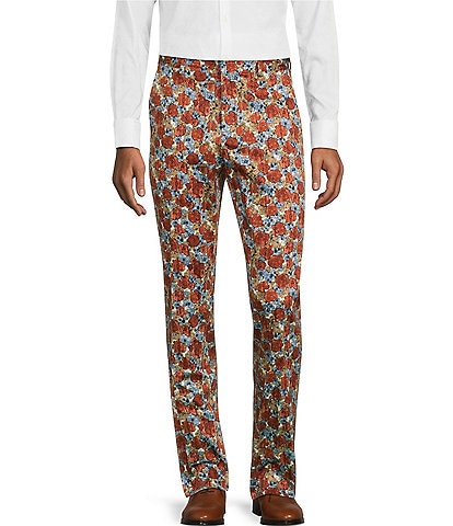 Dolce & Gabbana Red Silk Bird Print Dress Men's Pants