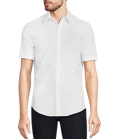 Murano Corsa Di Cavalli Derby Collection Slim Fit Embroidered Short Sleeve Woven Shirt