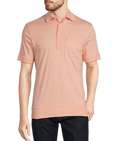 Murano Corsa Di Cavalli Derby Collection Slim-Fit Rose Embroidered Short Sleeve Polo Shirt