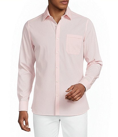 Murano Corsa Di Cavalli Derby Collection Solid Pieced Long Sleeve Woven Shirt