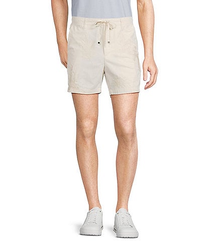 Murano Crocodile World Collection Place Print Embroidery 5.5" Inseam Shorts