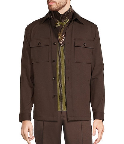 Murano Crocodile World Slim Fit Point Collar Shirt Jacket