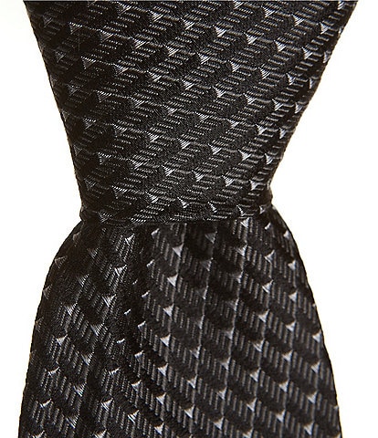 Murano Dawson Geometric Printed 3#double; Narrow Woven Silk Tie