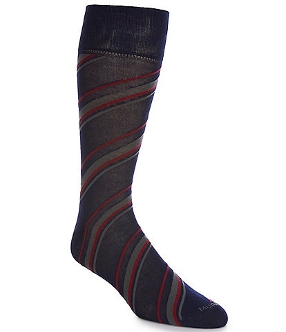 Murano Diagonal Stripe Crew Dress Socks