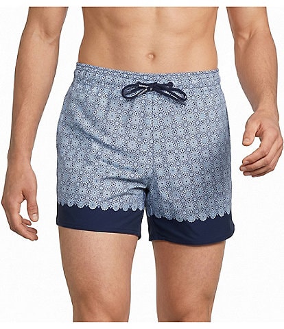 Murano Geometric Border 5#double; Swim Trunks