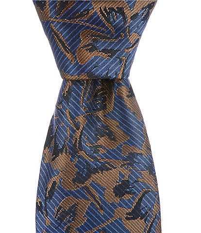 Murano Hallow Floral Print Narrow Silk Blend Tie