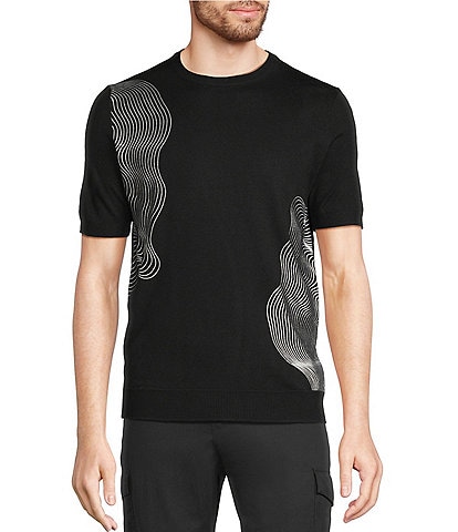 Murano Interdimensional Collection Open Knit Short Sleeve Crew Neck Sweater Knit