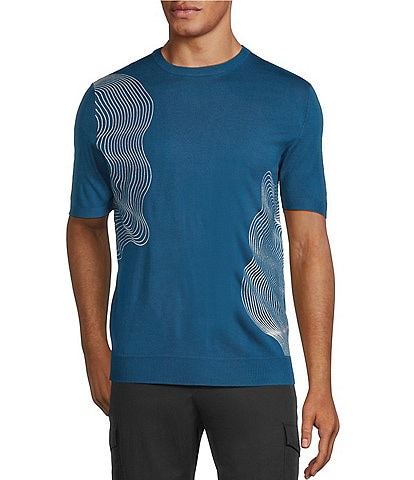 Murano Interdimensional Collection Open Knit Short Sleeve Crew Neck Sweater Knit